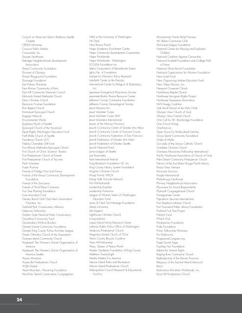 List of Donors and Grantees - The Seattle Foundation