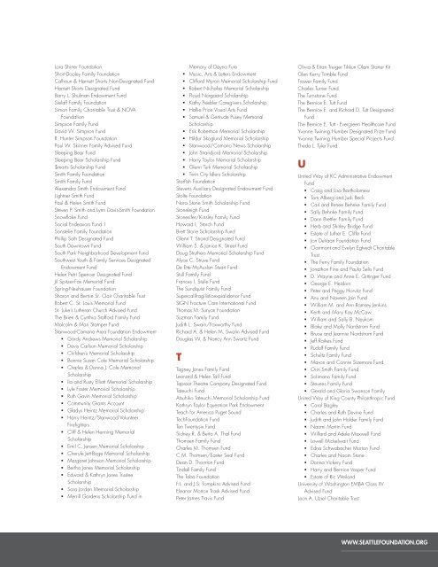 List of Donors and Grantees - The Seattle Foundation