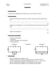 Gesamtpunkte: 30 Klasse: 29/26/20/14/ 8/ 0 Protokoll E7 1 ...