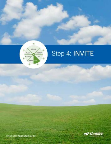 Step 4: INVITE - Shaklee