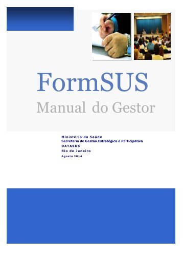 Manual do Gestor - FormSus - DataSUS