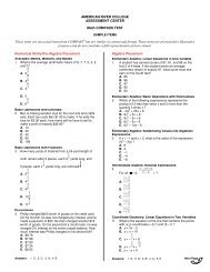 English placement sample test - American River College