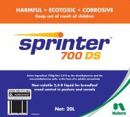 Sprinter 700 DS 20L Label - Nufarm