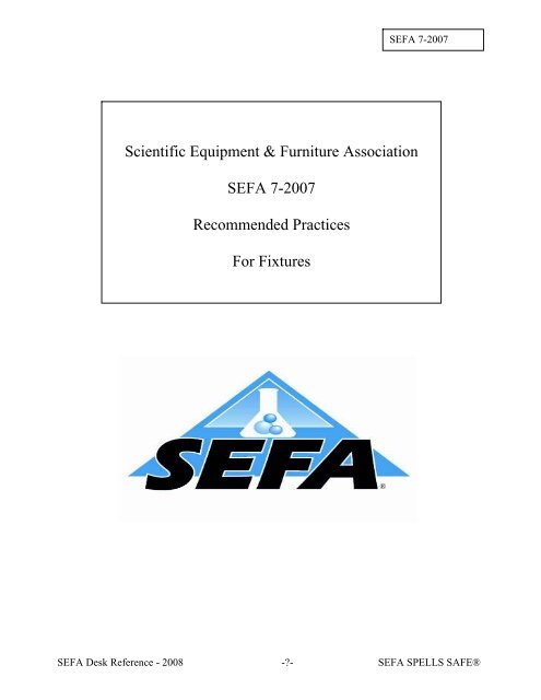 Scientific Equipment & Furniture Association SEFA 7-2007 ...