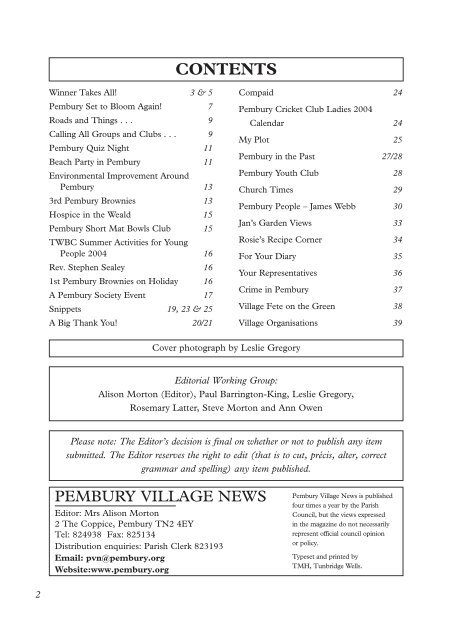 Issue 118 - the Pembury Village Website