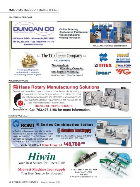 January / February - Minnesota Precision Manufacturing Association