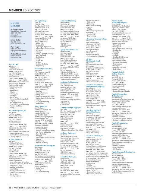 January / February - Minnesota Precision Manufacturing Association