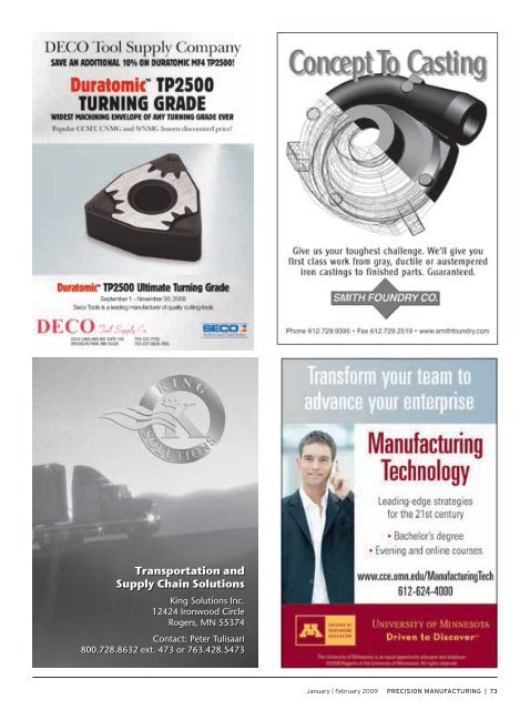 January / February - Minnesota Precision Manufacturing Association