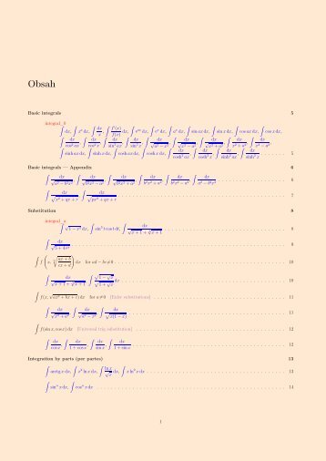 Basic integrals 5 integral_0 â« dx , â« xa dx, â« dxx , â« fâ²(x ... - Frcatel