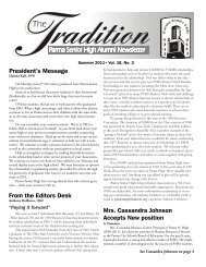 President's Message From the Editors Desk Mrs. Cassandra ...