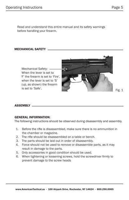 AT-47 Rifle Manual - American Tactical Imports