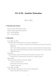 CV of Dr. Joachim Schnurbus