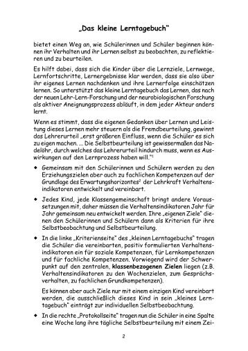 „Das kleine Lerntagebuch“