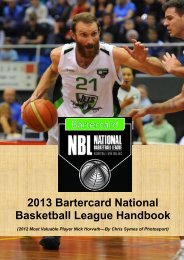 2013 Bartercard National Basketball League Handbook