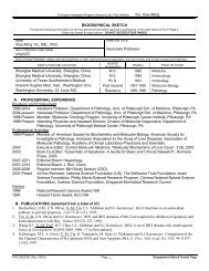 Biographical Sketch Format Page - PSTP - University of Pittsburgh