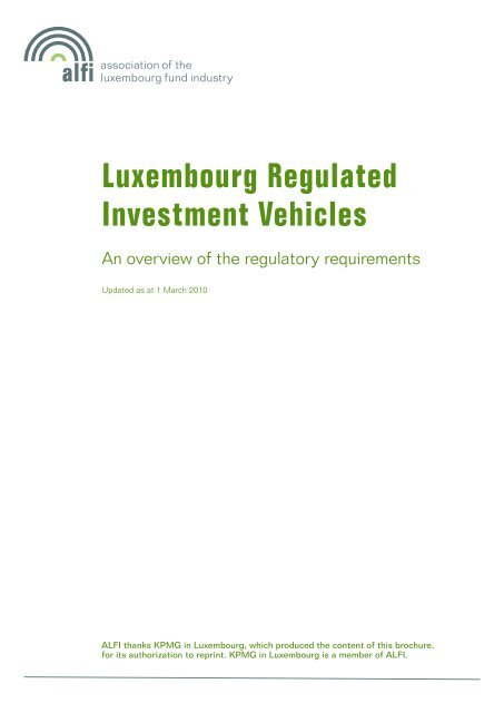 Luxembourg Regulated Investment Vehicles - Alfi
