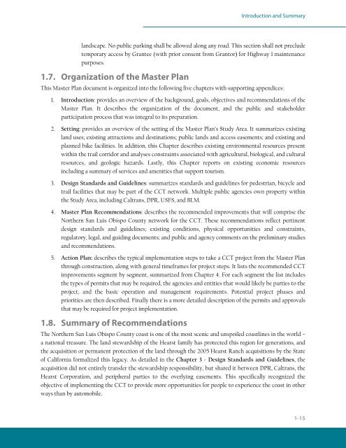 Northern San Luis Obispo County Coastal Trail Master Plan