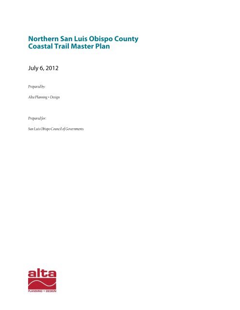 Northern San Luis Obispo County Coastal Trail Master Plan