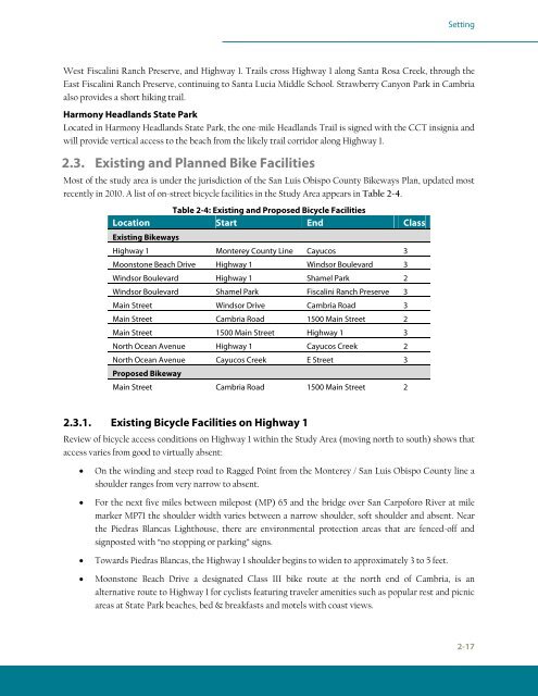 Northern San Luis Obispo County Coastal Trail Master Plan