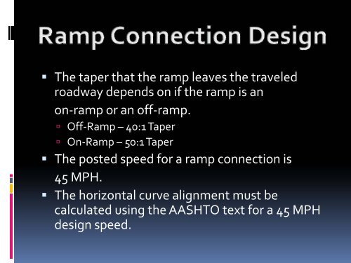 Median Crossovers and Ramp Connections