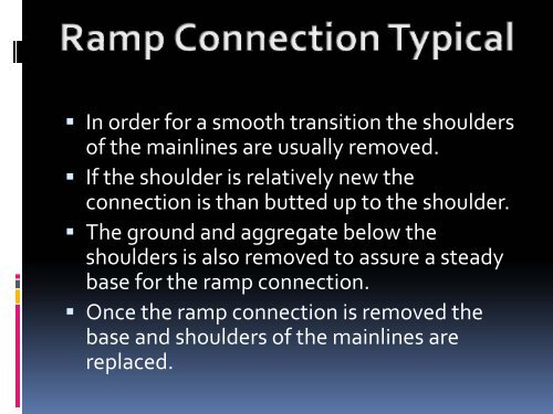 Median Crossovers and Ramp Connections