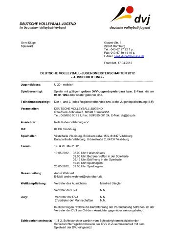 U20 weiblich - Deutscher Volleyball-Verband