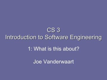 CS 3 Introduction to Software Engineering - Caltech