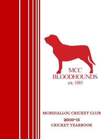 MORDIALLOC CRICKET CLUB CRICKET YEARBOOK