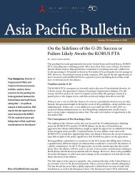 On the Sidelines of the G-20: Success or Failure ... - East-West Center