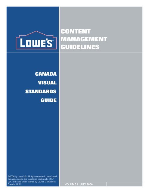 CANADA VISUAL STANDARDS GUIDE - LowesLink