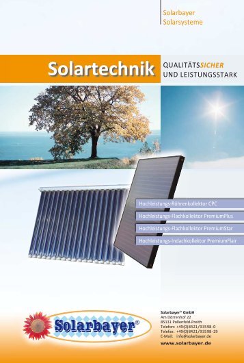 Prospekt Solaranlagen Solarsysteme