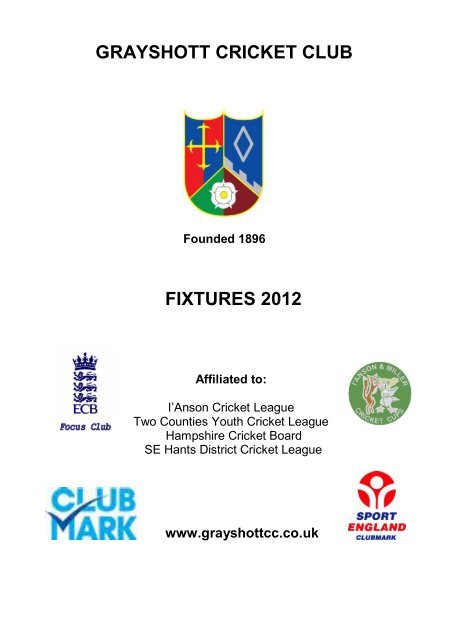 Fixtures Booklet - Grayshott Cricket Club