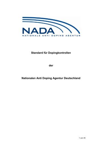 Standard für Dopingkontrollen - Deutscher Volleyball-Verband