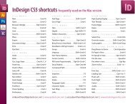 InDesign CS5 keyboard shortcuts