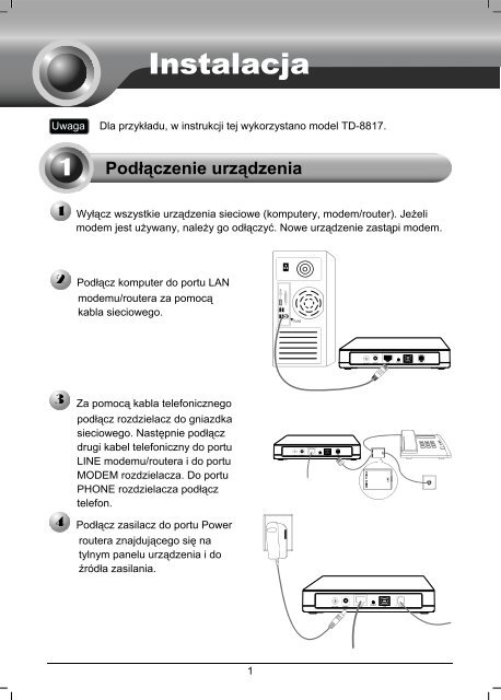 TD-8816 V6 Instrukcja szybkiej instalacji - TP-Link