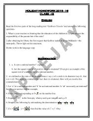 HOLIDAY HOMEWORK CLASS – IX English ... - Apeejay School