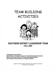 TEAM BUILDING ACTIVITIES - 4-H Youth Development