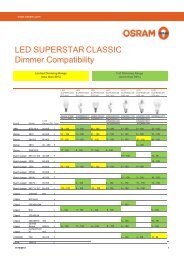 LED SUPERSTAR CLASSIC Dimmer Compatibility - Osram