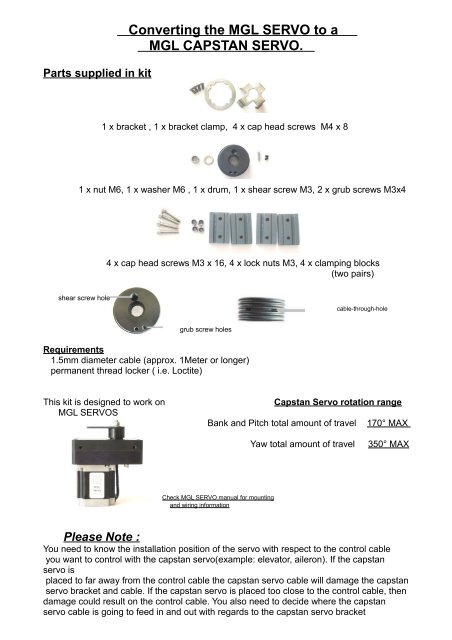 Capstan servo installation guide - MGL Avionics