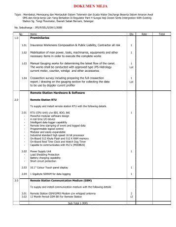 dokumen meja - Sistem Tender Dokumen dan Sebutharga - Selangor