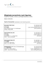 Mitgliederverzeichnis nach Sparten - VAKA