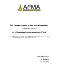 GMP Transport protocol for Raw material ingredients as ... - AFMA