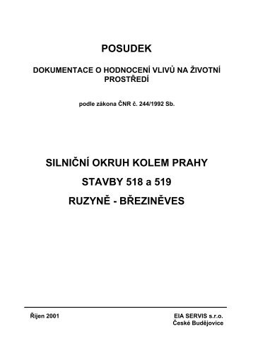 POSUDEK SILNIÃÂNÃÂ OKRUH KOLEM PRAHY STAVBY 518 a 519 ...