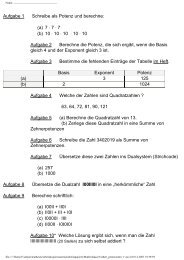 Aufgabe 1 Schreibe als Potenz und berechne: (a) 7 ... - Mathe-Material