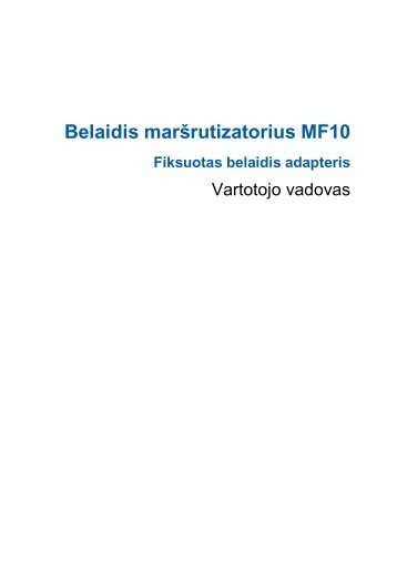 Belaidis marÃ…Â¡rutizatorius MF10 - MEZON