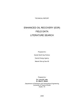 enhanced oil recovery (eor) field data literature search