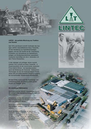 LINTEC - die perfekte Mischung aus Tradition und Technik Seit ...
