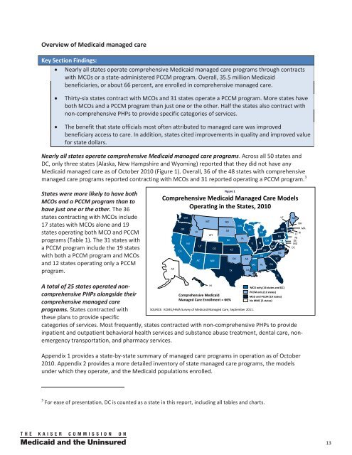 Kaiser Family Foundation Survey on State Medicaid Managed Care ...