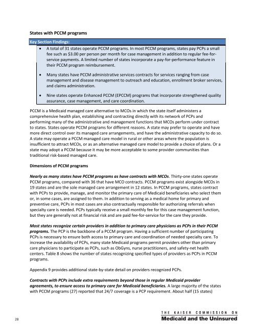 Kaiser Family Foundation Survey on State Medicaid Managed Care ...