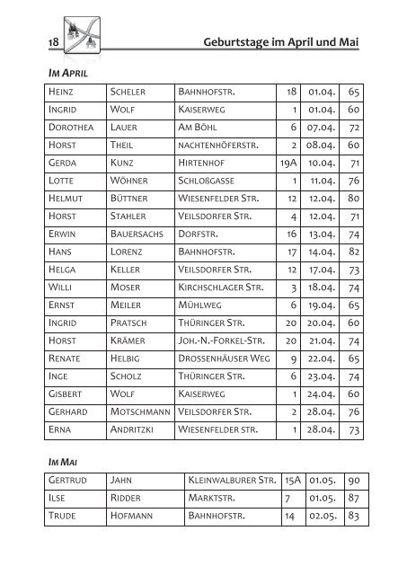 „Anna B. Eckstein – Friedensradtour“ Route: Rodach ... - Friedensdank